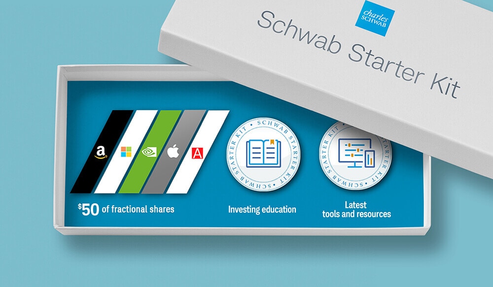 Schwab Starter Kit - $50 of Schwab Stock Slices - Investing education - Latest tools & resources